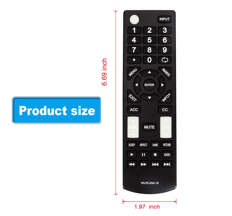 AULCMEET Universal NS-RC4NA-18 NSRC4NA18 Replace Remote Compatible with All Insignia TV NS-55D510NA19 NS-22D510NA19 NS-40D510NA19 NS-43D420NA18 NS-32D220NA18 NS-39D310NA19 NS-19D310NA19 NS-19D310NA19 - Image 5